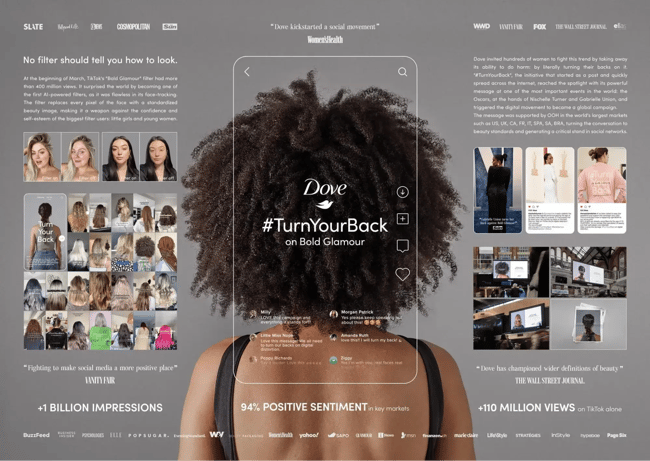 dove brand identity — turn your back campaign